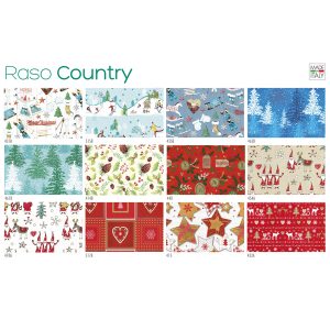 Carta regalo - raso - Country Natale - 70 x 100 cm - Rex Sadoch - scatola 100 fogli