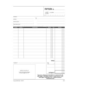 Blocco fatture per regime forfettario - 50/50 - copie autoric. - 21,5 x 14,8 cm - DU1671RF000 - Data Ufficio