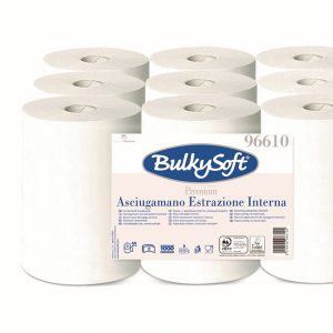 Asciugamani in rotolo Premium - Mini - 2 veli - goffratura micro - 19 gr - diametro 13 cm - 21,5 cm x 60 mt - bianco - BulkySoft