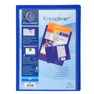 Cartella di presentazione Kreacover - in PP - 2 alette - blu - A4 - Exacompta
