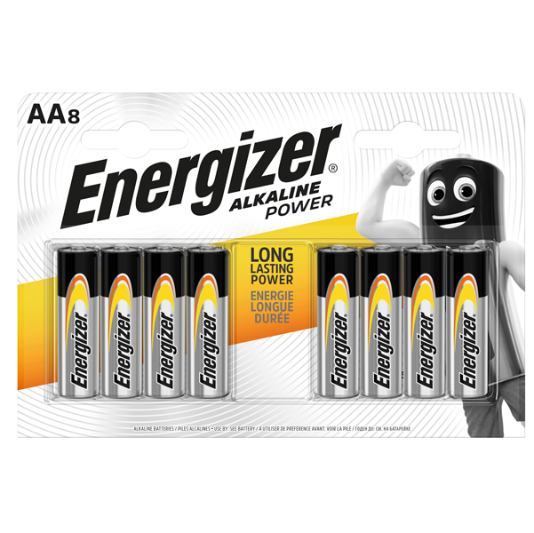 Pile stilo AA 1,5V Energizer Alkaline Power conf. 8 pezzi