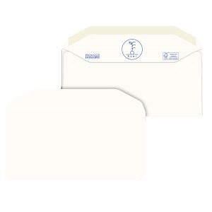 Busta Kami Gommata - senza finestra - 11 x 23 cm - 100 gr - carta riciclata FSC  - bianco - Pigna - conf. 500 pezzi