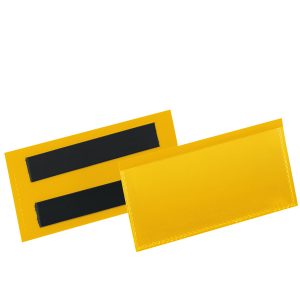 Buste identificative magnetiche - 100 x 38 mm - giallo - Durable - conf. 50 pezzi