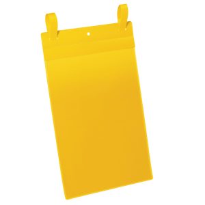 Buste identificative - con fascette di aggancio - A4 verticale - giallo - Durable - conf. 50 pezzi