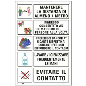 Etichetta - disposizioni comportamentali generali - 20x30 cm - Cartelli Segnalatori