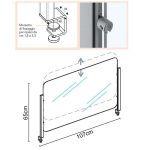 Schermo protettivo Slim - da scrivania - con morsetto in alluminio - 65 x 107 cm - Studio T