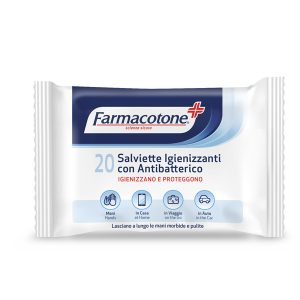 Salviette igienizzanti con antibatterico - Farmacotone - busta da 20 pezzi