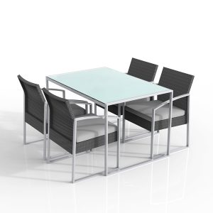 Set pranzo Bilbao - nero/grigio - Garden Friend - set 5 elementi