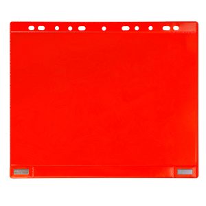 Buste forate - per supporti magnetici ad anelli - A4 - rosso - Djois - conf. 5 pezzi