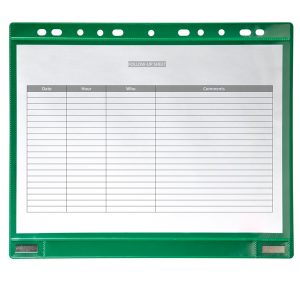 Buste forate - per supporti magnetici ad anelli - A4 - verde - Djois - conf. 5 pezzi