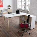 Workstation Maxi - gambe in legno - 160 x 140 x H 81,5 cm - bianco / rovere - Artexport