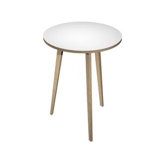 Tavolo rotondo alto Woody - diametro 80 cm - H 105 cm - rovere/bianco - Artexport