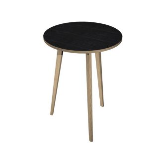 Tavolo rotondo alto Woody - diametro 80 cm - H 105 cm - rovere/nero venato - Artexport