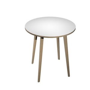 Tavolo rotondo alto Woody - diametro 100 cm - H 105 cm - rovere/bianco - Artexport