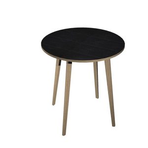 Tavolo rotondo alto Woody - diametro 100 cm - H 105 cm - rovere/nero venato - Artexport