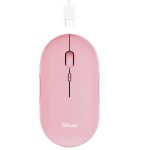 Mouse Puck - ultrasottile - wireless - ricaricabile - rosa - Trust