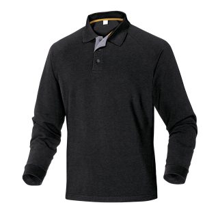 Polo a maniche lunghe Turino - 100 cotone - taglia XL - nero - Deltaplus