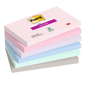 Blocco Post it  Super Sticky - 655-6SS-SOUL - 76 x 127 mm - colori Soulful - 90 fogli - Post it  - conf. 6 pezzi