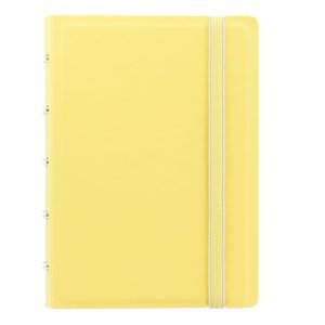 Notebook Pocket - con elastico - copertina similpelle - 144 x 105 mm - 56 pagine - a righe - giallo limone - Filofax