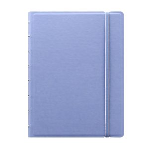 Notebook - con elastico - copertina similpelle - A5 - 56 pagine - a righe - blu pastello - Filofax