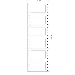 Etichette adesive a modulo continuo TT956 - in carta - corsia singola - permanenti - 64 x 34 mm - 6 et/fg - 200 fogli - bianco - Markin