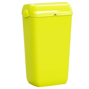 Cestino gettacarte Skin - con coperchio - 545 x 225 x 335 mm - 23 L - giallo fluo - Mar Plast