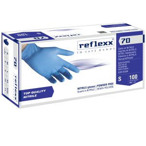 Guanti in nitrile R70 - senza polvere - tg XL - azzurro - Reflexx - conf. 100 pezzi