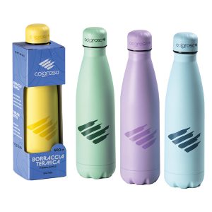 Borraccia termica Colorosa Pastel - 500 ml - acciaio inox - colori assortiti - RiPlast