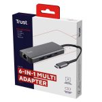 Adattatore multiporta Dalyx - USB-C 6 in 1 - alluminio - argento - Trust