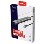 Hub Halyx - 7 porte - USB 3.2 Gen 1 - alluminio - grigio - Trust