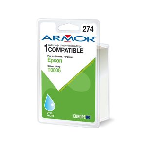 Armor - Cartuccia ink Compatibile  per Epson - Ciano chiaro - T080540 - 9,5 ml