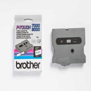 Brother - Nastro -  Nero/Bianco - TX231 - 12mm x15mt