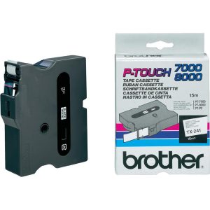 Brother - Nastro -  Nero/Bianco - TX241 - 18mm x15mt