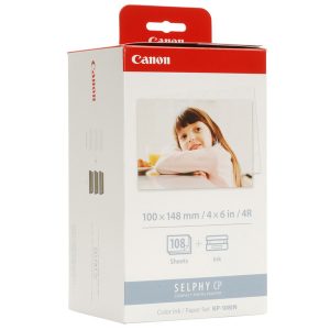 Canon - Carta fotografica - 100 x 148mm, 108 Fogli con inchiostro, kp108ip