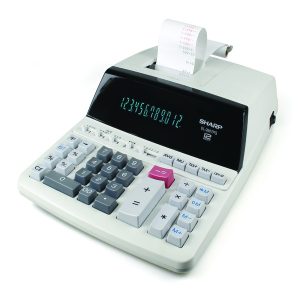 Calcolatrice scrivente EL 2607PG - 12 cifre - stampa bicolore - alimentazione da rete - Sharp - EL2607PGGYSE