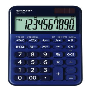 Sharp - Calcolatrice da tavolo EL M335 - 10 cifre - Blu - ELM335 BBL