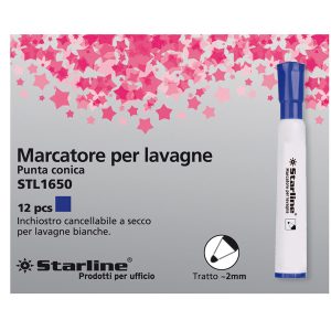 Marcatore per lavagne cancellabili Starline - punta tonda 2,0mm - blu - Starline