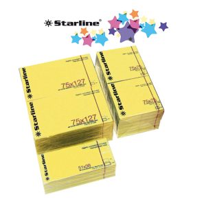 Blocchetto biglietti adesivi - giallo - 50 x 40mm - 70gr - 100 fogli - Starline