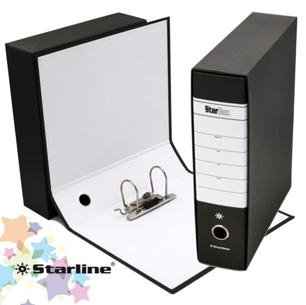 Registratore Starbox sfuso - dorso 8 cm - protocollo 23 x 33 cm - nero - Starline