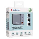 Adattatore da viaggio GNC-65 - 2x USB-C PD 65W, 1x USB-A QC 3.0 65W - Verbatim - 32201