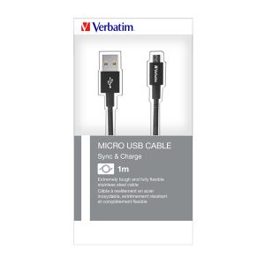 Verbatim Cavo MICRO B USB CABLE SYNC  CHARGE 100CM NERO - 48863