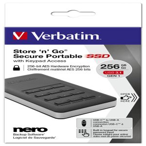 Verbatim - Memoria SSD portatile Store 'N'Go Usb 3.1 - con tastierino numerico - 53402 - 256GB