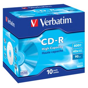 Verbatim - Scatola 10 CD-R Data Life Jewel Case serigrafato - 1X-40X - 43428 - 800MB