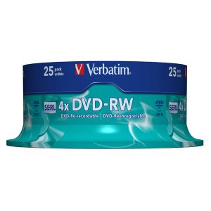 Verbatim - Confezione 25 DVD-RW - argento lucido - serigrafato - 43639 - 4,7GB