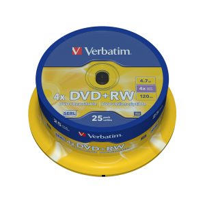 Verbatim - Scatola 25 DVD+RW - serigrafato Spindle - 43489 - 4,7GB