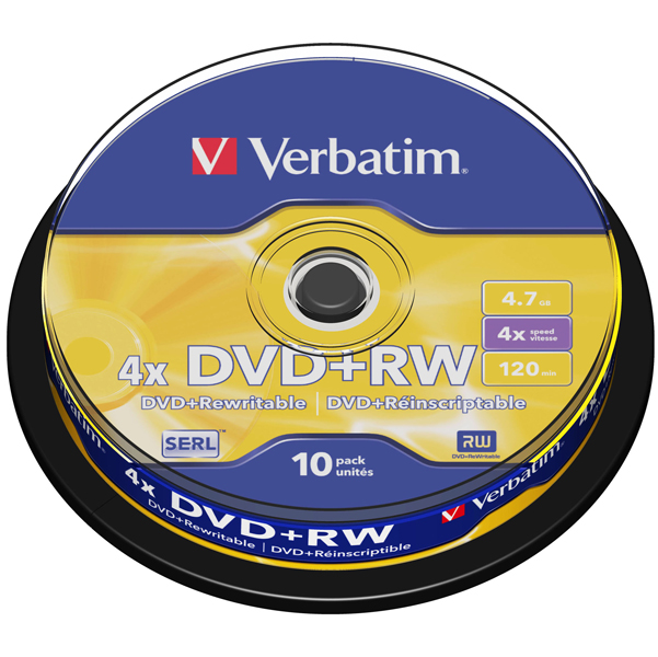Verbatim - Scatola 10 DVD+RW - 43488 - 4,7GB